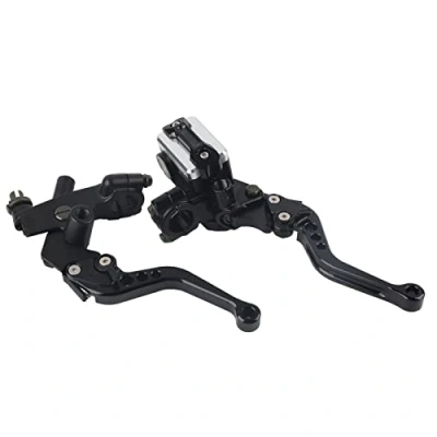 Afbeelding van hoofdremcilinder motorfiets voorrem,Motorfiets stuur remhendel, 7/8 inch (22 mm) universele rem koppeling hoofdcilinder tank hendels