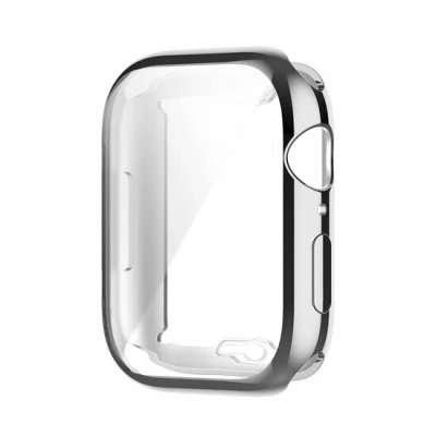 Afbeelding van Apple watch Siliconen case (volledig beschermd) 41mm Zilver Geschikt voor
