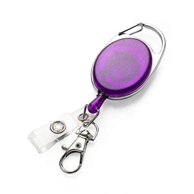Afbeelding van kwmobile hanger met uittrekbaar koord Voor sleutels, ID kaart, pasje of badge 71,5 cm Paars