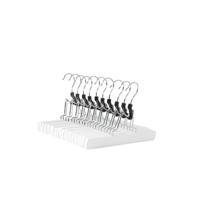 Afbeelding van Amazon Basics 10 stuks kleerhangers van hout voor broeken, 25 cm, wit