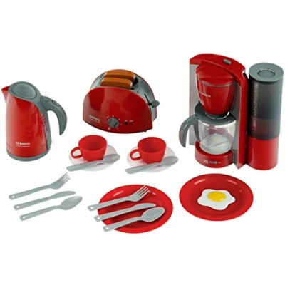 Afbeelding van Theo Klein 9564 ontbijtset Bosch broodrooster, koffiepot, waterkoker en veel accessoires speelgoed voor kinderen vanaf 3 jaar