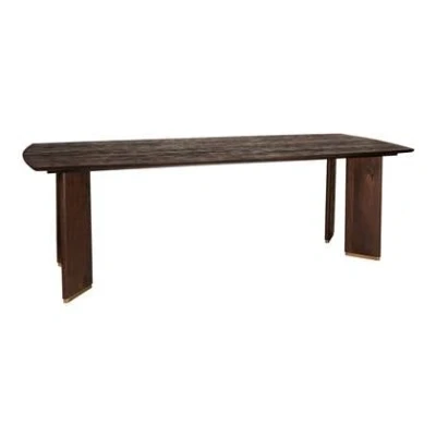 Afbeelding van PTMD Liber Brown mango wood diningtable 200cm gold leg