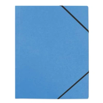 Afbeelding van 50 stuks mappen met 3 kleppen, neutraal, A4, elastiek, gerecyclede kaart, blauw