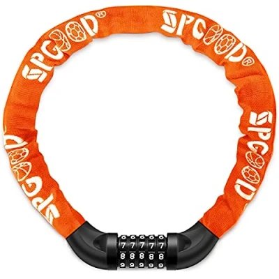 Afbeelding van SPGOOD Fietsslot (14 kleuren) met cijfers en hoog veiligheidsniveau, fietskettingslot, combinatie van slotcode, schakels gehard staal