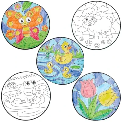 Afbeelding van Baker Ross FN381 Lente raamdecoraties 20 stuks, voor de klas, knutselsets kinderen