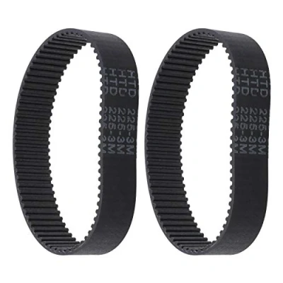 Afbeelding van 2 x HTD rubberen tandriemen, 225 mm omtrek, met 75 tanden van 3 mm, 17 breed, gesptandriem