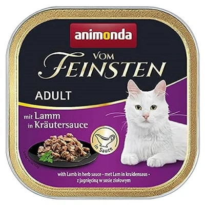 Afbeelding van animonda vom Feinsten Adult Voordeelpakket 32 x 100 g Kattenvoer met lam in kruidensaus