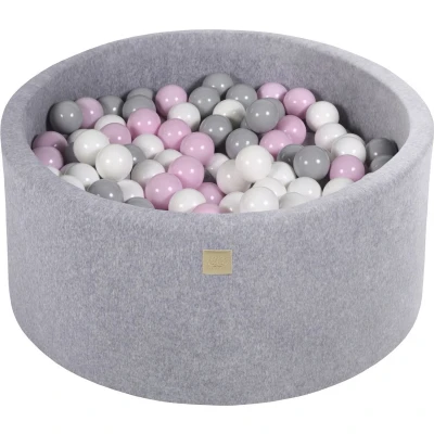Afbeelding van Ballenbak inclusief 300 ballen Licht Grijs Ballenbakje.nl Pastel Roze Wit