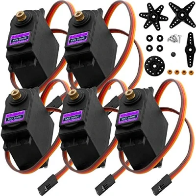 Afbeelding van AZDelivery 5 x MG996R Micro Digital Servo Motor met Metalen Versnellingsbak voor RC Robots Helikoptervliegtuigen