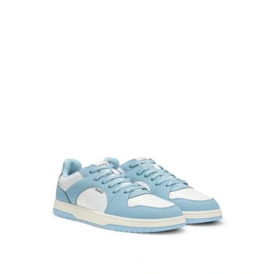 Afbeelding van HUGO Hadrian TENN Sneakers laag, Heren, Maat: 42, Open blue Hoogwaardig imitatieleer