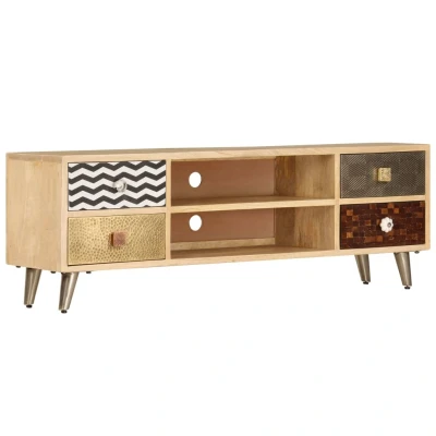 Afbeelding van Tv meubel 120x30x40 cm massief mangohout