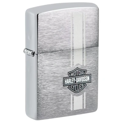 Afbeelding van Zippo® Harley Davidson 49828 Aansteker, winddicht, navulbaar, Zippo, gemaakt van metaal met Zippo &quot;click&quot;, gesatineerd zilver, in de VS, geweldig cadeau idee