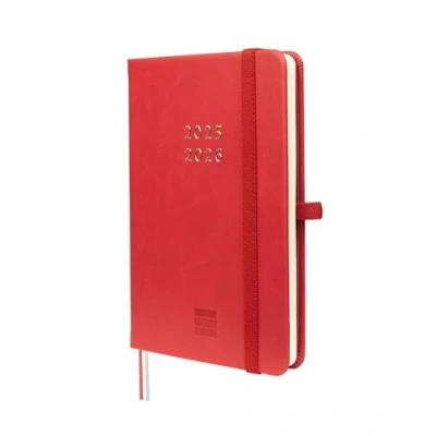 Afbeelding van Finocam Agenda Minimal 18 mois 2025 2026 Semaine sur 2 pages Présentation Horizontale Juillet Décembre (18 mois) Rouge International