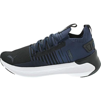 Afbeelding van PUMA Softride Symmetry Fuzion Hardloopschoenen voor op de weg, uniseks, Zwarte Club Navy Wit