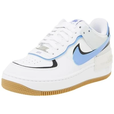 Afbeelding van Nike Sportswear AF1 Shadow Sneakers laag, Dames, Maat: 36, White/royal pulse/black/photon dust/summit white/persian violet Leer en imitatieleer