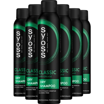Afbeelding van Syoss Anti Grease Droogshampoo 6x200 ml Voordeelverpakking