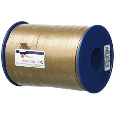 Afbeelding van C.E. Pattberg AMERICA Cadeaulint, taupe, 250 m bolduc voor verpakking, breedte 10 mm, decoratieve accessoires &amp; DIY, decoratielint geschenken, elke gelegenheid