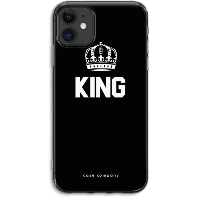 Afbeelding van Case Company® hoesje geschikt voor iPhone 11 King zwart Soft Cover Telefoonhoesje Bescherming aan alle Kanten en Schermrand