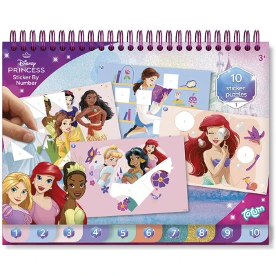 Afbeelding van Disney Princess Totum sticker puzzelboek kids incl. kleurplaten doeboek vakantieboek 25 delig