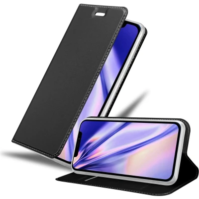 Afbeelding van Cadorabo Hoesje geschikt voor Apple iPhone 12 MINI in CLASSY ZWART Beschermhoes met magnetische sluiting, standfunctie en kaartvakje Book Case Cover Etui