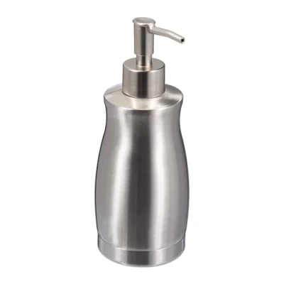 Afbeelding van Relaxdays zeeppompje rvs 400 ml keuken toilet hervulbaar zilver