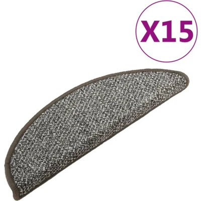 Afbeelding van Trapmatten 15 st 56x20 cm antracietkleurig
