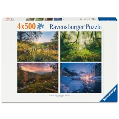 Afbeelding van Ravensburger puzzel voor Volwassenen 4 puzzels van 500 stukjes De seizoenen en kinderen vanaf 12 jaar Hoogwaardige Natuur landschap 80715