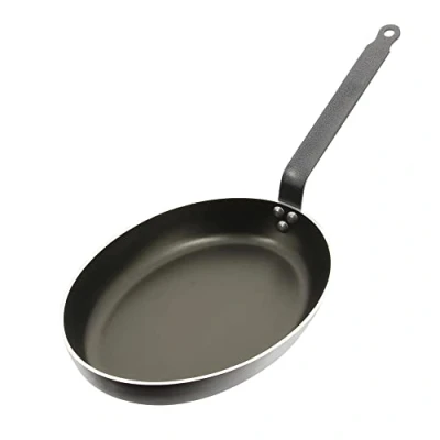 Afbeelding van DE BUYER 8181.36 ovale pan van aluminium, anti aanbaklaag, diameter 36 cm