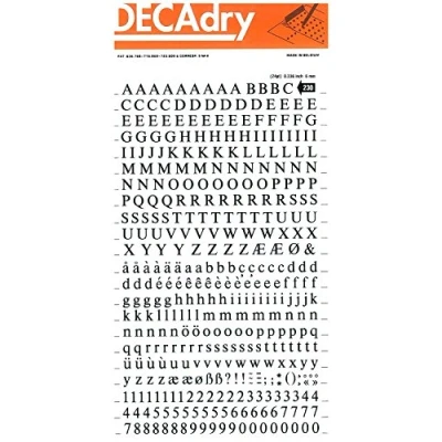 Image de Apli SDD230F Lettres et chiffres transfert noirs 6 mm 390 caractères