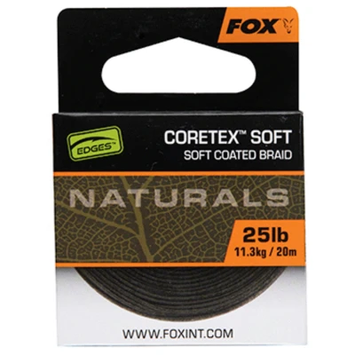 Afbeelding van Fox Edges Naturals Coretex Soft Hooklink 25lbs (20m) Karper onderlijn materiaal