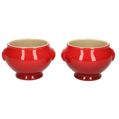 Afbeelding van Le Creuset Aardewerken Soepkom Per 2 In Kersenrood 600ml