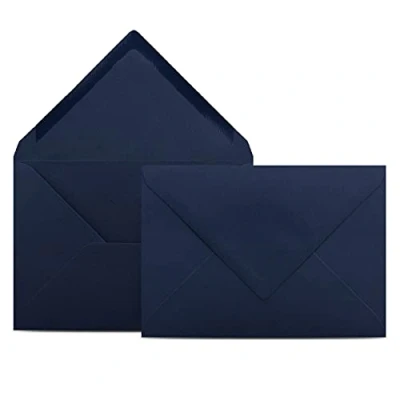 Afbeelding van Colours 4 you enveloppen, 200 stuks, DIN C6, donkerblauw, 11,4 x 16,2 cm, enveloppen met 80 g/m², natte sluiting, puntige klep, zonder venster