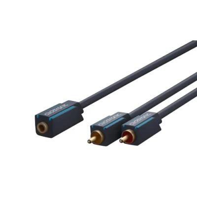 Afbeelding van ClickTronic 70493 audio kabel 0,1 meter RCA 3.5mm Blauw