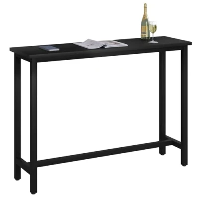 Afbeelding van WOLTU BT30sz Bartafel Bistrotafel met Metalen frame Spaanplaten tafelblad 140x40x100cm,Zwart