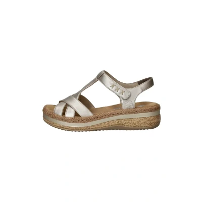 Afbeelding van Rieker Sandalen met plateauzool, Dames, Maat: 39, Goud Schoenen