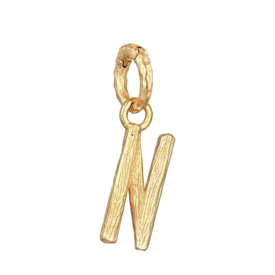 Afbeelding van Elli Organic Letter N Hanger goldcoloured, Dames, Maat: One Size, Gold coloured
