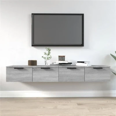 Afbeelding van vidaXL Wandkasten 2 st 68x30x20 cm bewerkt hout grijs sonoma eiken