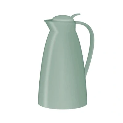 Afbeelding van alfi Eco 1,0 liter, mintgroen, thermoskan met hygiënisch gehard glazen inzetstuk van kunststof, schroefsluiting comfortabele drukknop, gieten één hand, ideaal als koffiezetapparaat,