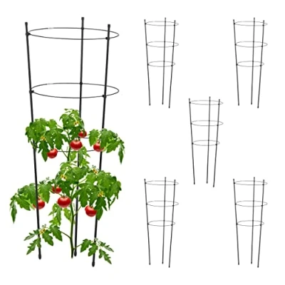 Afbeelding van Relaxdays plantensteun in set van 6 metalen klimplantensteun tuin rond plantenklimrek