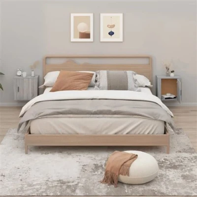 Afbeelding van Nachtkastjes 2 st wandgemonteerd 50x30x47 cm grijs sonoma eiken