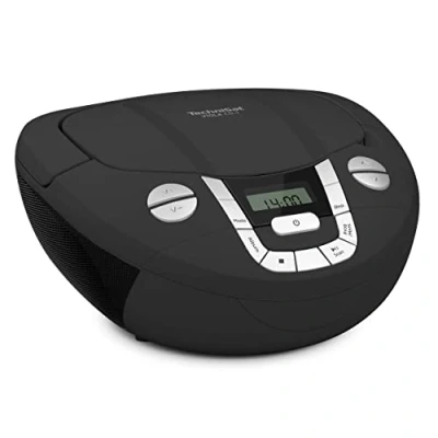 Afbeelding van TechniSat Viola cd 1 Draagbare stereo speler, boombox met praktische handgreep (cd radio, FM radio tuner, bluetooth ontvangst, 2 x W RMS vermogen, netvoeding en batterij), zwart