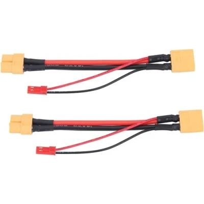 Afbeelding van 2 XT60 Adapters, 14 AWG Kabel, JST 22 Stekker Connectoren voor RC, Drone &amp; Helikopter, Rood