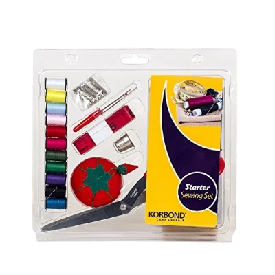 Afbeelding van Korbond Naaiset voor beginners, 21 delige set, essentiële accessoires knutselwerk en reparaties, handnaaien