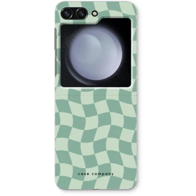 Afbeelding van Case Company® hoesje geschikt voor Samsung Galaxy Z Flip5 Grid Groen Soft Cover Telefoonhoesje Bescherming aan alle Kanten en Schermrand