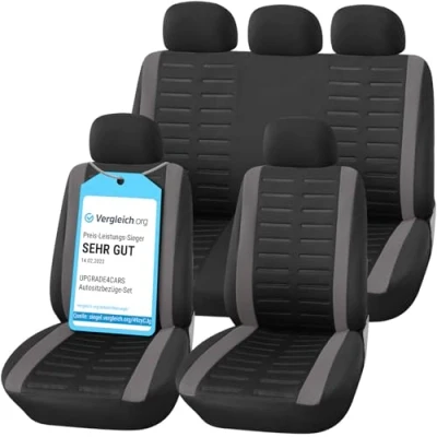 Afbeelding van Upgrade4cars autostoelhoezen, universele beschermhoezen voor en achterbank, grijs