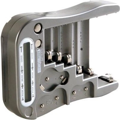Afbeelding van Velleman Batterijtester, lcd display, voor standaard AAA AA C D 9 V blok, CR123A CR2 CR V3 2CR5 P2 fotobatterijen en draagbare knoopcellen