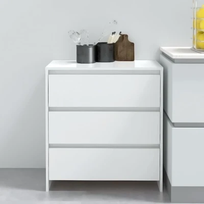 Afbeelding van Dressoir 70x41x75 cm spaanplaat hoogglans wit