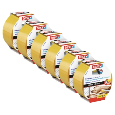 Afbeelding van tesa EXTRA STRONG 05686 Dubbelzijdige tape (l x b) 10 m 50 mm 6 stuk(s)