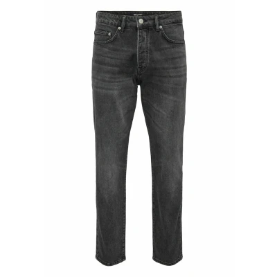 Afbeelding van ONLY and SONS ONSYOKE Tapered Dot Heren Jeans zwart W32L34