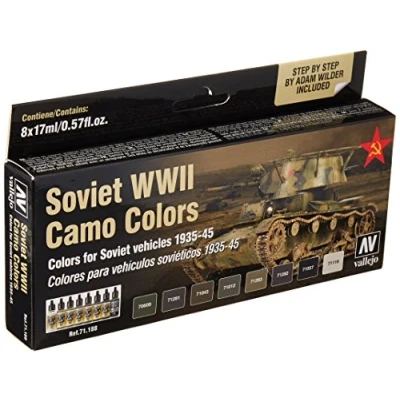 Afbeelding van Acrylicos Vallejo VJ71188 Air Model Kit &quot;Sovjet Wwii Camo Colors&quot;